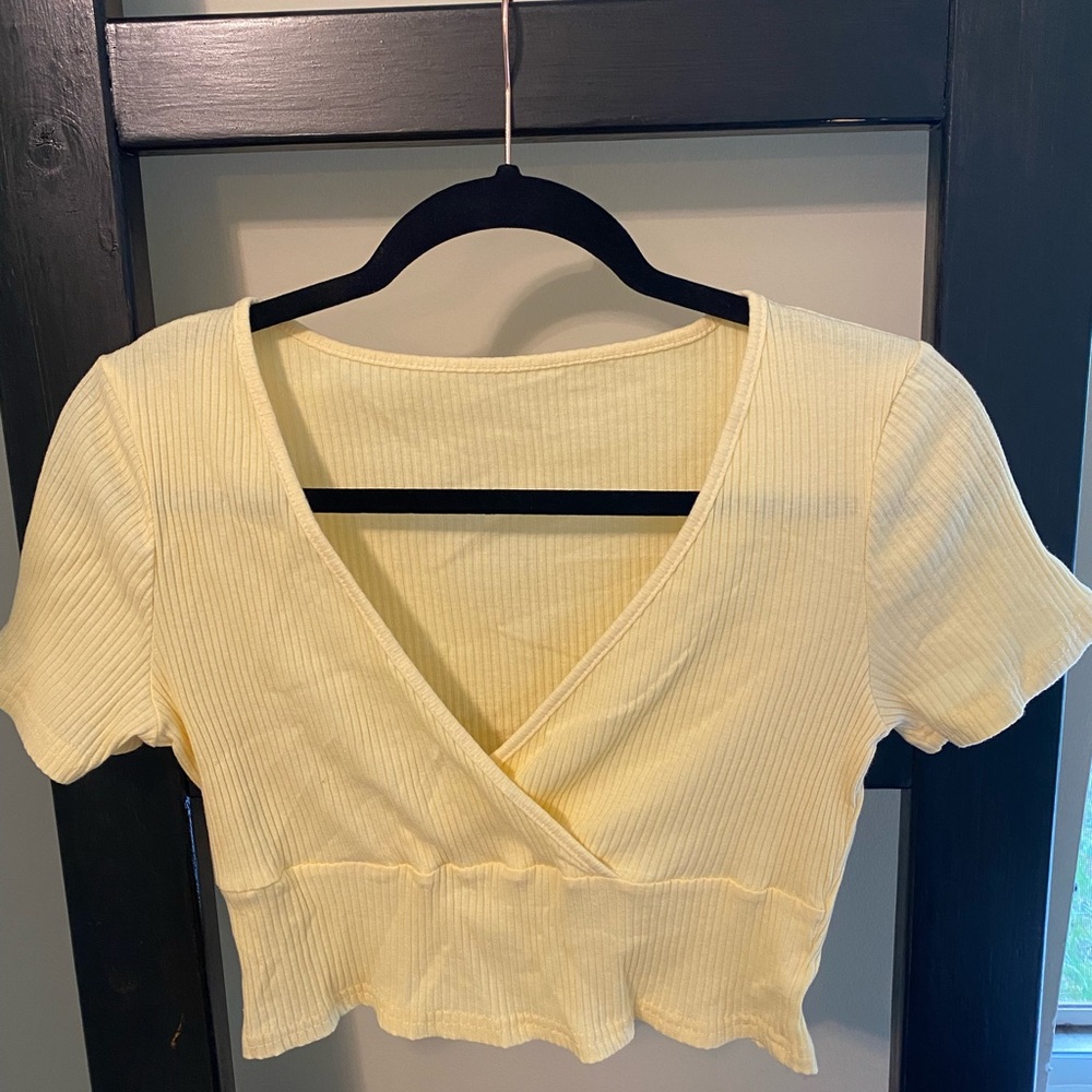 SHEIN yellow crop top